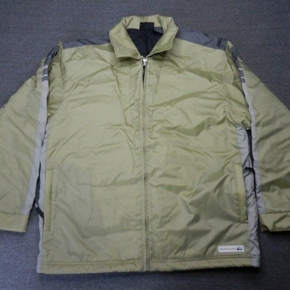 Quicksilver Jacket Mens Size Medium Insulated Nylon Bomber Collared Mock Neck - Picture 1 of 12